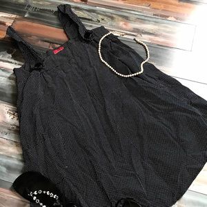 Black and White Polka Dot Flowy Mini Dress